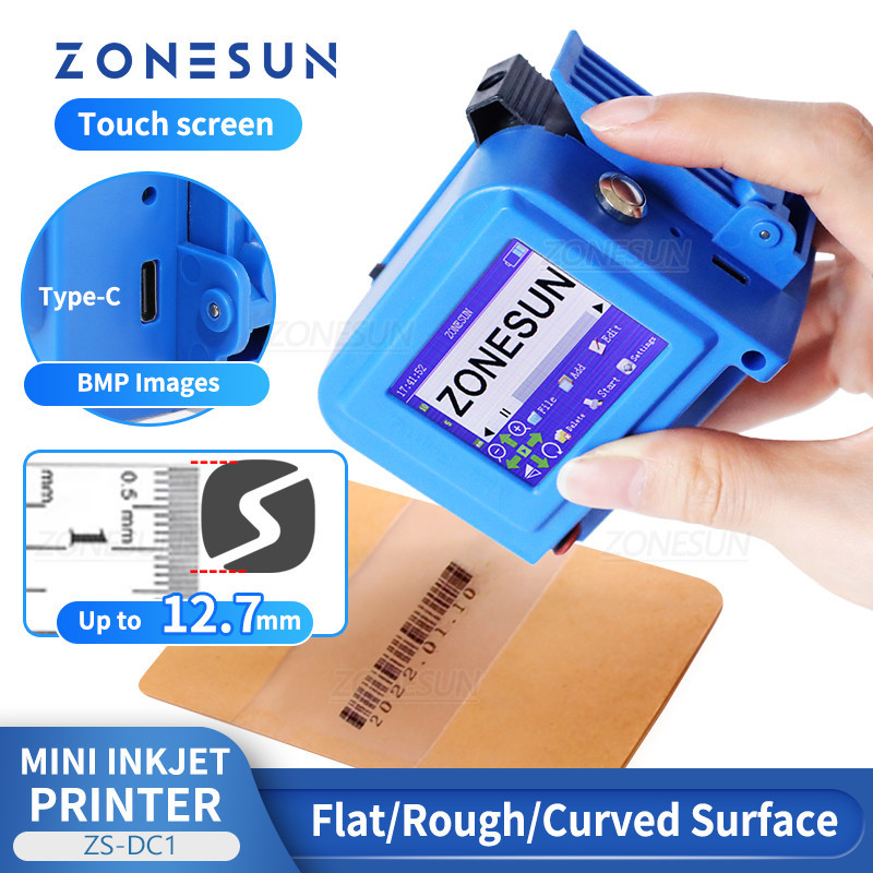 

SPECIAL PRICE ZONESUN ZS-DC1 Handheld Inkjet Printer Portable Date Coding Machine 12.7mm QR Code Barcode Batch Serial Number Bottles Packaging