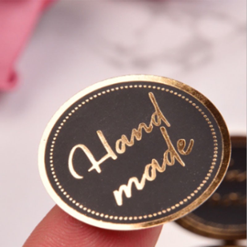 

80pcs Black Round Hot Stamping 3cm Wedding Party Stationery Gift Baked Food Packaging DIY Handmade Adhesive Sticker