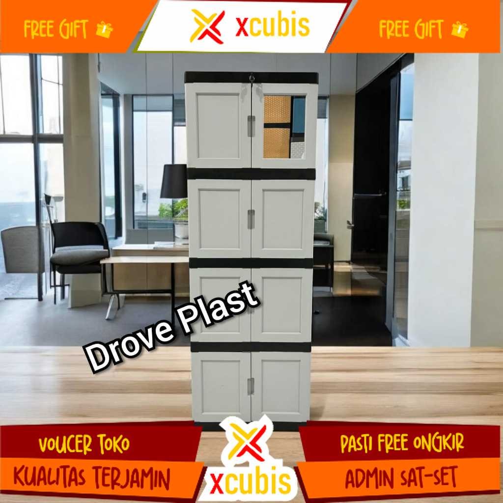 Lemari Plastik Lemari Pakaian Plastik Susun KACA dan KUNCI susun 5