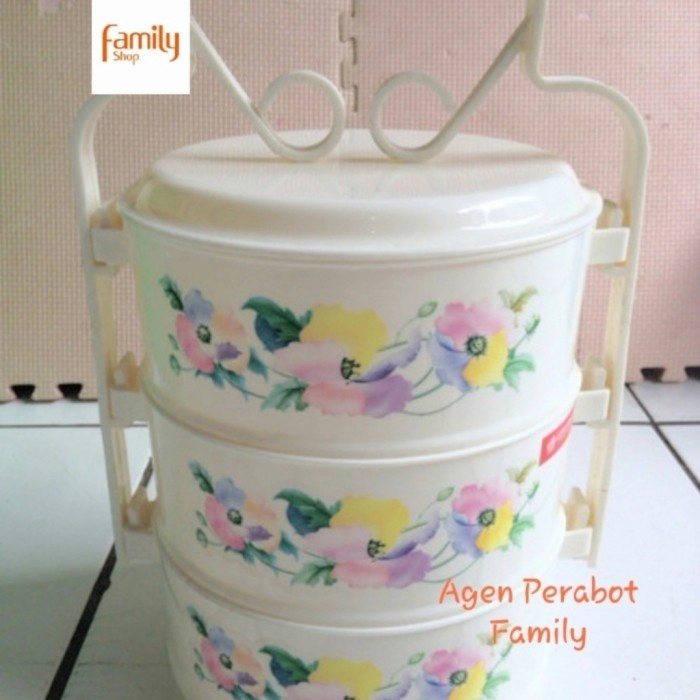 LION STAR Rantang Plastik 3 Susun / Food Carrier Susun 3 Lion Star Kitchenware Makan