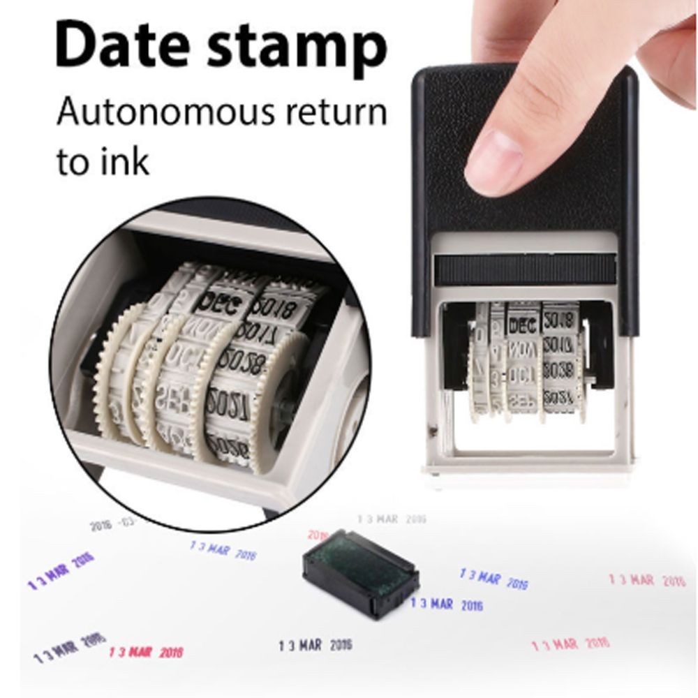 

Durable Square Scrapbook Ink Date Stamp Multicolor Plastic English Seals
