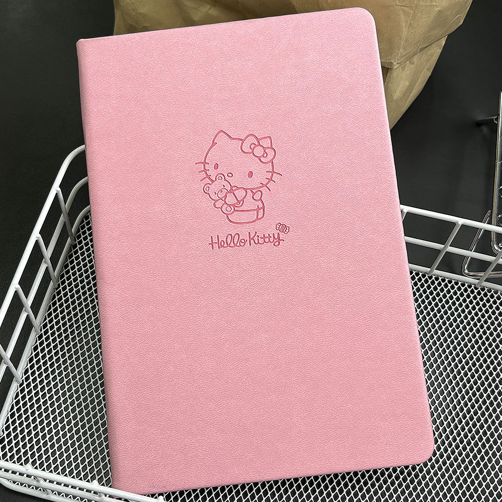 

Kawaii Kitty Notebook A5 Lined 80 Sheets Soft Leather Cover Cute Korean Stationery School Supplies Planner Organizer Notepad