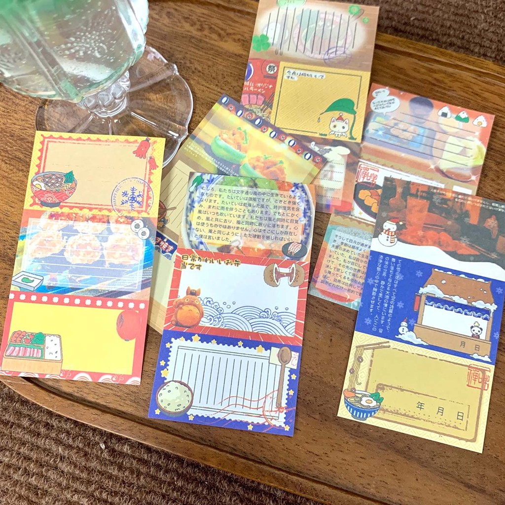 

50 sheets Memo Pads Japanese Vintage Paper Notes Cute Food Theme Craft Papers Diy Arts Album Journal Planner