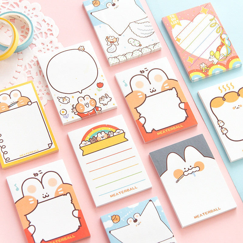 

30 Sheets Animal Sticky Notes Cute Cartoon Self-stick Memo Note Memo Pad For School Classroom Office Notebook