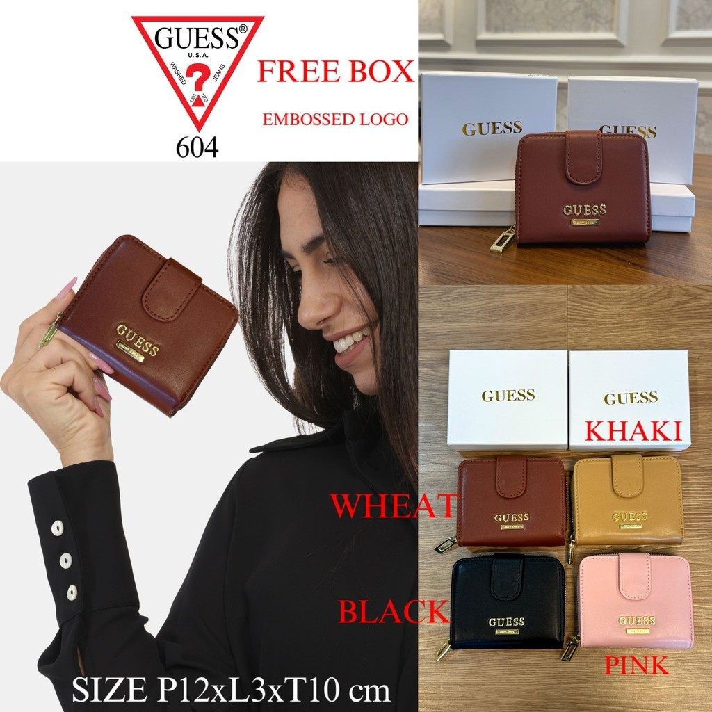 FREE BOX + FULL EMBOSSED VIP PLATINUM DOMPET GUESS 604