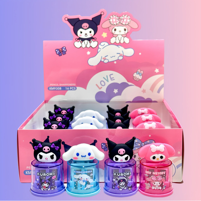 

2pcs Cartoon Kuromi Silicone Dual Control Sharpener Students Cute My Melody Cinnamoroll Pencil Sharpener Children's Stationery