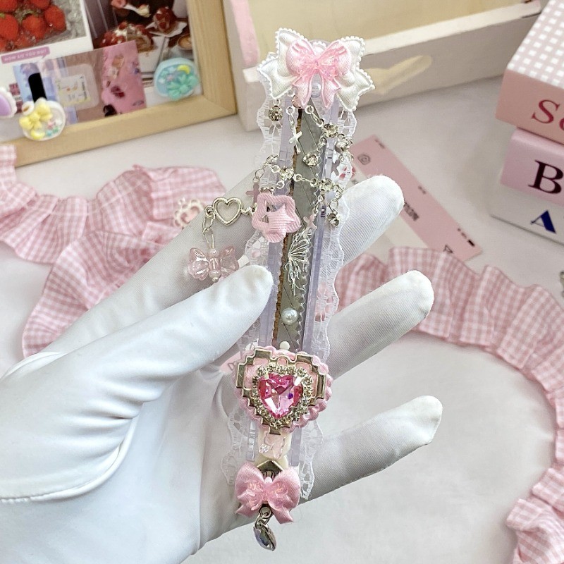 

1Pc Japanese Kawaii Pink Shiny Love Utility Knife Aesthetic Girl Pocket Craft Knife Envelope Express Box Opener Paper Cutter
