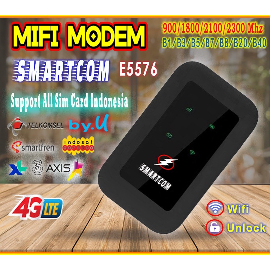 SMARTCOM E5576 Modem Mifi 4G LTE Unlock Version Router Unlock SM-E5576
