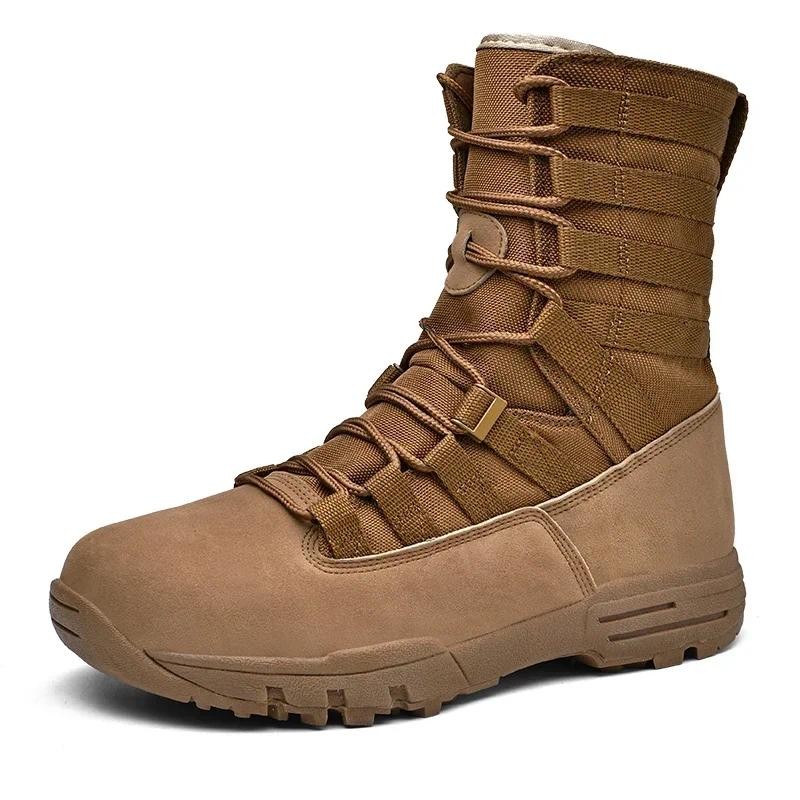 New Waterproof Men Tactical Boots Desert Boots Hiking Camouflage High-top Desert Men's Boots Fashion