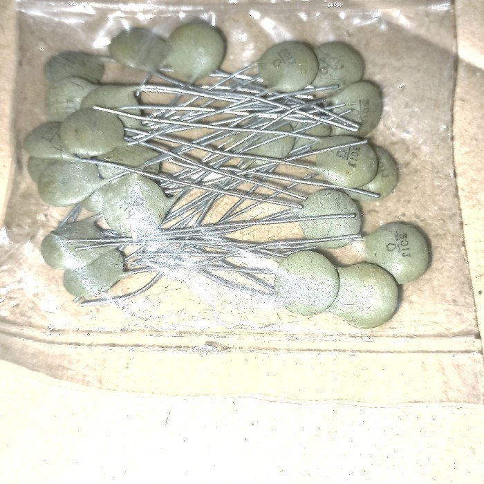 kapasitor keramik 301 300pf 300 pf keramic capasitor original ceramic Fajar elektro 2