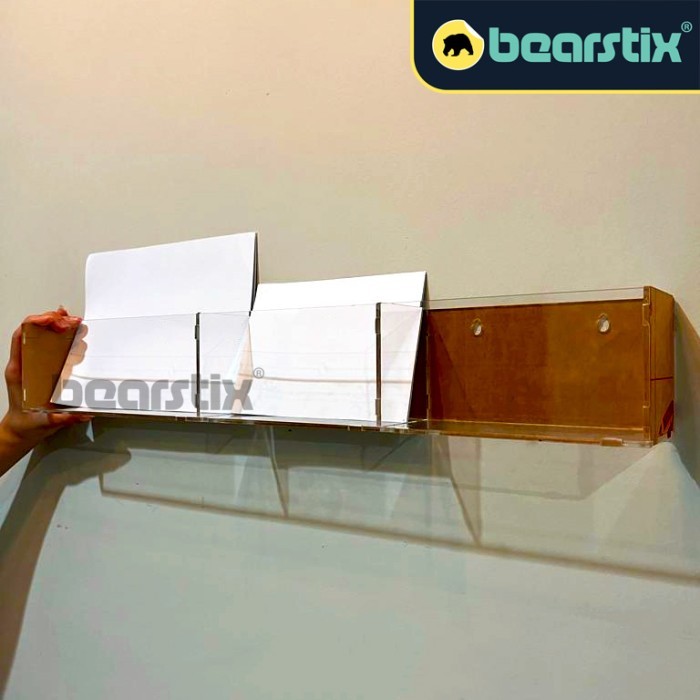 Tempat brosur dinding Akrilik gantung Acrylic Flyer Holder Cafe Resto