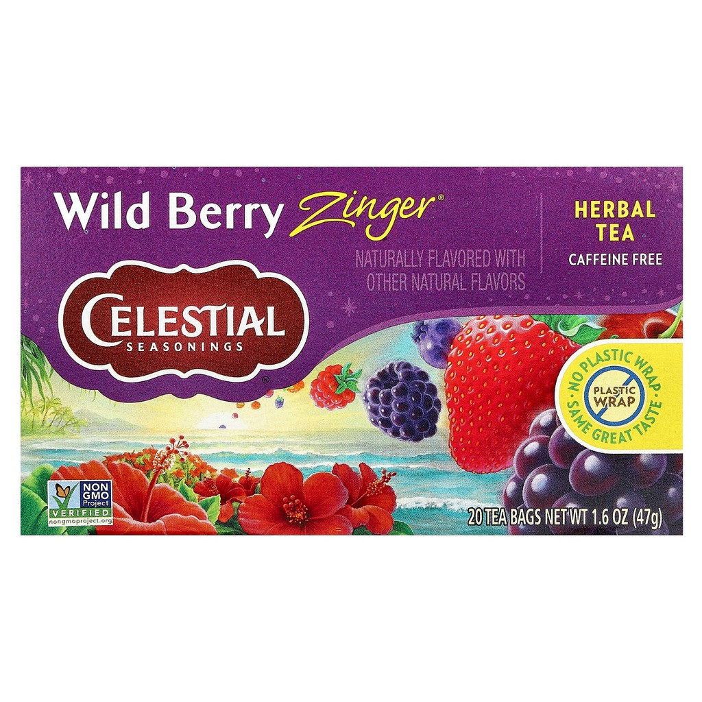 Celestial Seasonings, Herbal Tea, Wild Berry Zinger®, Caffeine Free,