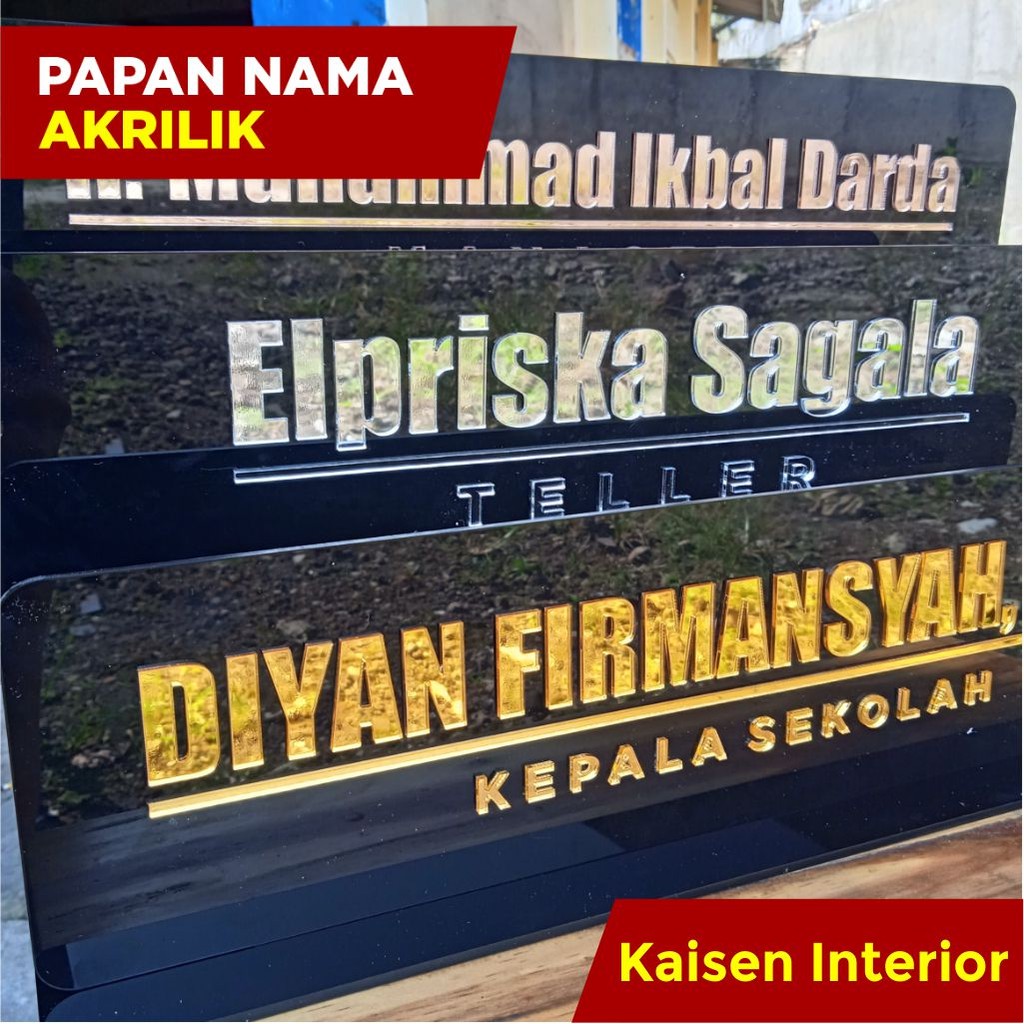 

Papan Nama Meja kantor Lawyer Dokter Direktur CEO dll Papan nama custom Akrilik