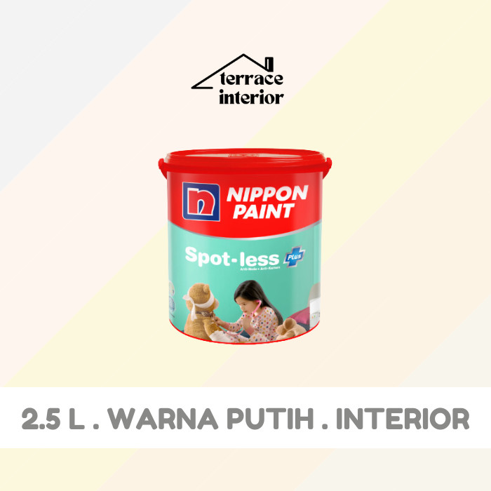 Cat Tembok Spotless Plus Nippon Paint Interior Warna Putih 2.5 Liter
