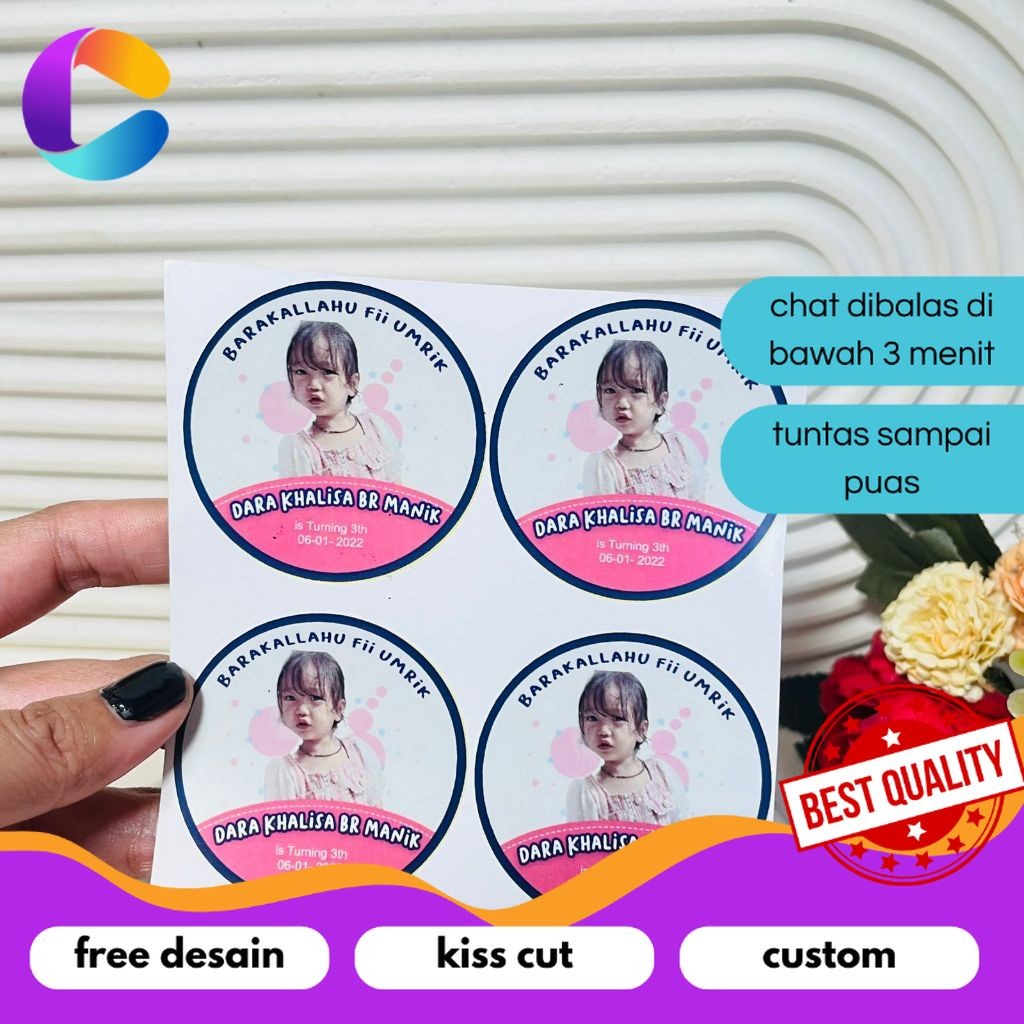 

Cetak INC 5-8 Print Stiker Vinyl Ulang Tahun Anak Sticker Label Undangan Happy Birthday Uk.Sedang