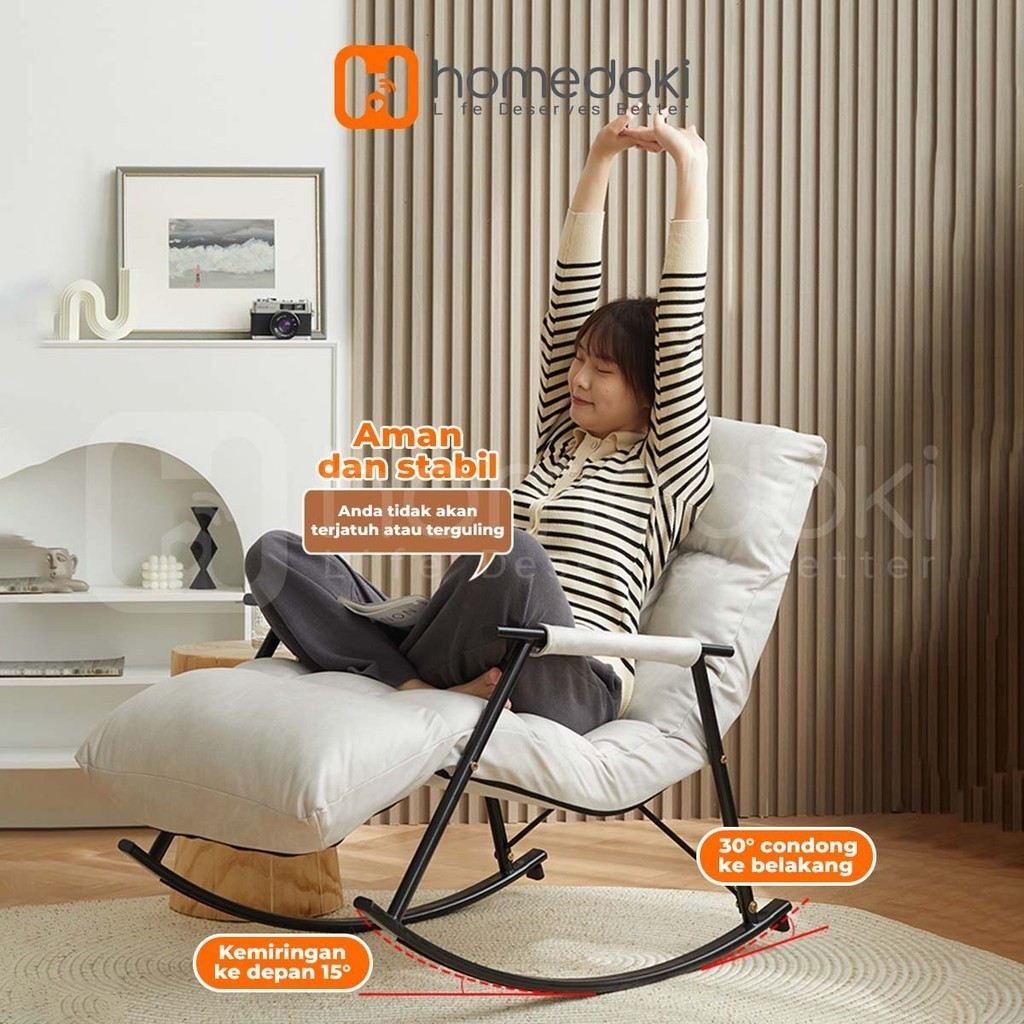 Homedoki Sofa Santai Kursi / Goyang Santai Kursi / Sofa Malas / Kursi Tidur Sofa / Kursi Sofa Multif