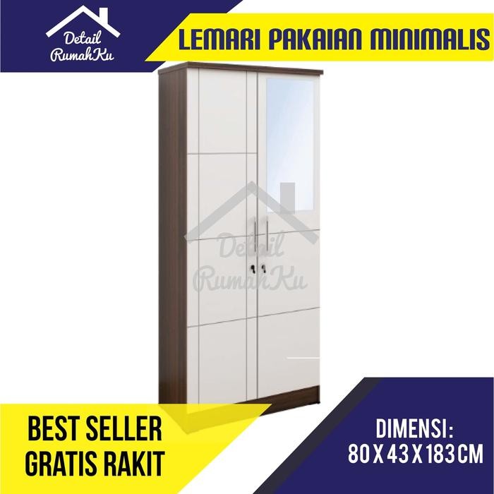 Lemari Minimalis Putih 2 Pintu Knockdown Termurah