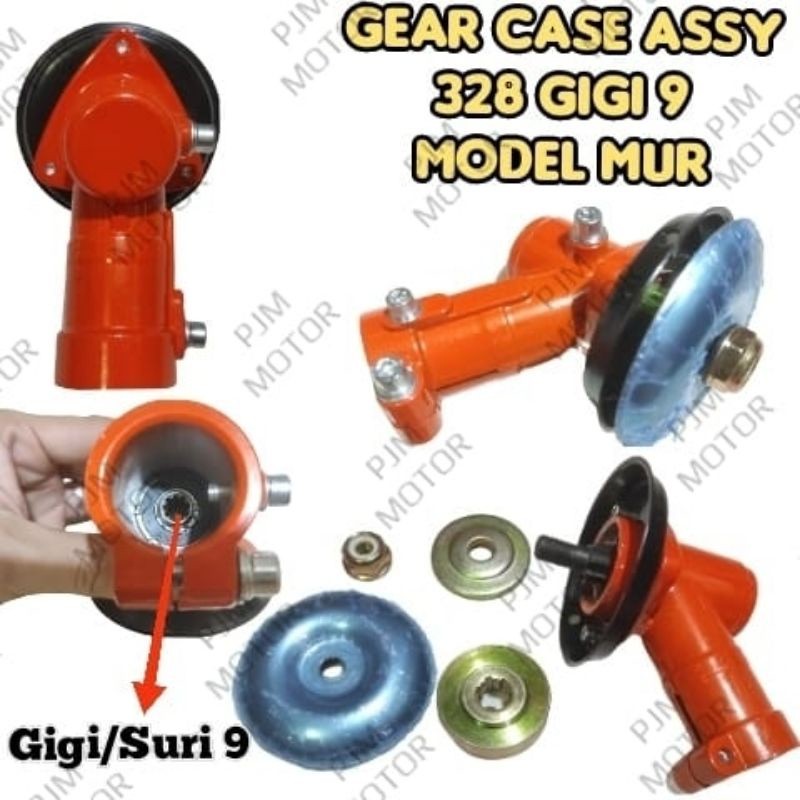 

B9 Tudung padi Gear Case Kepala Pisau Model Mur Mesin Potong rumput BG 318 328 338 TL33 Tl30 Suri 9 amplas