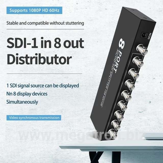 SDI splitter/Distributor 8 output (1x8) - Support SD/HD/3G-SDI