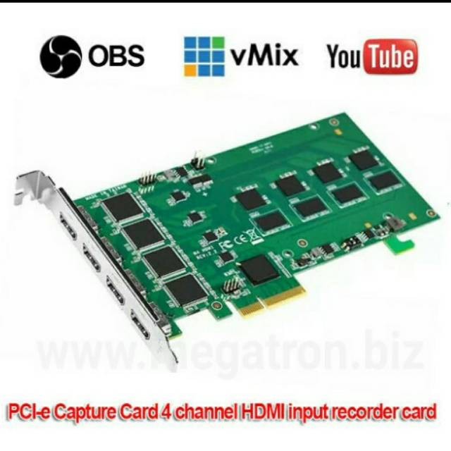 4 Channel HDMI Video Capture Card PCI Express -  Resolusi up to 1080p 60fps - Support vMix