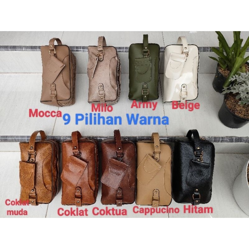 Paket 5pcs Handbag / Pouch William Pakai Tali Panjang / Non Tali