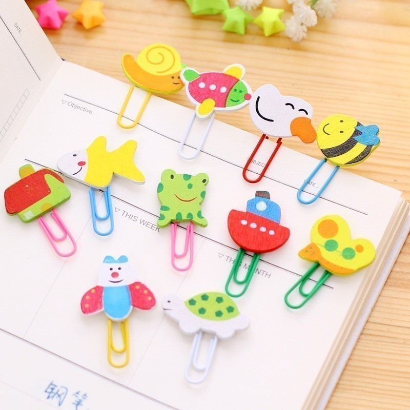 

Penjepit Klip Kertas Karakter Paper Clip Korean Push Pin Set 12pcs 889
