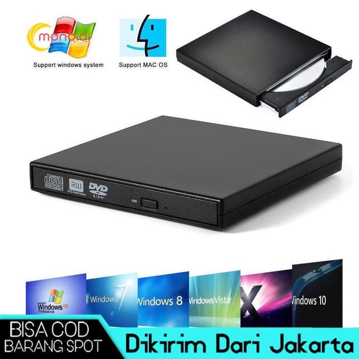DVD Drive Eksternal Slim Portable Optical Drive Writer Burner Rewriter CD ROM Drive / DVD RW Externa