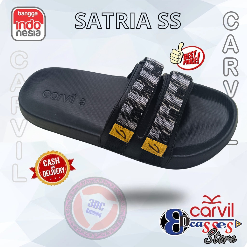 Sandal Carvil Satria SS - Sandal Slide Fashion Casual Pria Dewasa Carvil Original