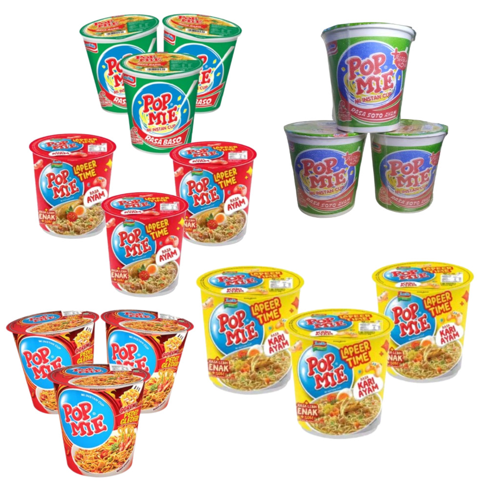 

#INDOFOOD Paket Pop mi kuah dan Goreng 75 gram ( 3 PCS )