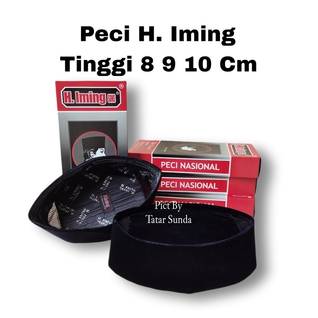 Peci Kopiah Kopyah Hitam Haji Iming Original Tinggi 7 8 9 10 Cm Songkok Nasional Model Ac By Sorban 
