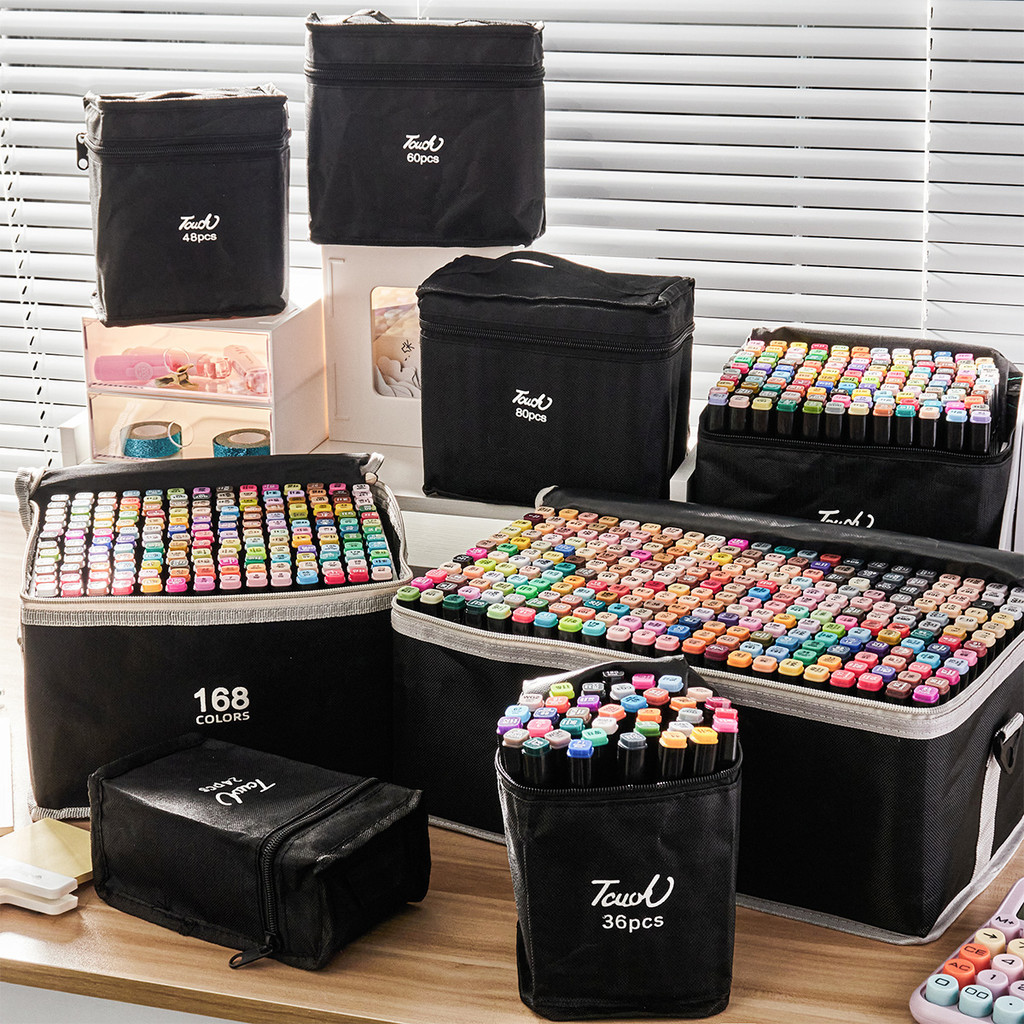 

[DOTDING] Spidol Dual Tip 2 Ujung Marker Set Warna Lengkap 24/36/60/80/168/204 Warna - Alat Tulis Profesional untuk Sketching, Kaligrafi, Desain Grafis H232