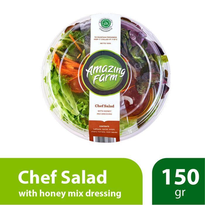 

[[New Arrival]] Chef Salad with Honey Mix Dressing 150 gram Amazing Farm