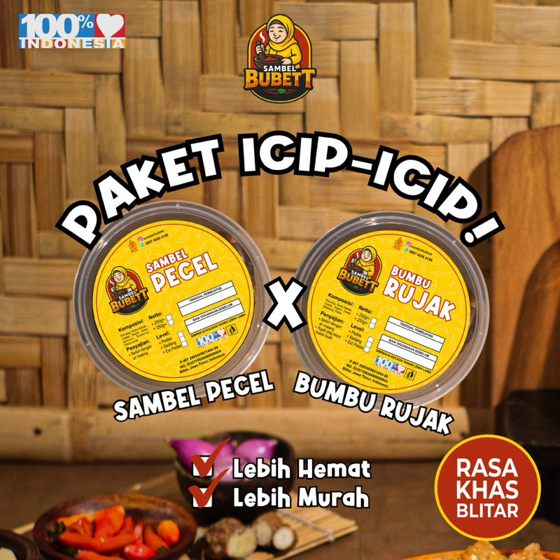 

PROMO Paket Hemat Icip-icip Sambel Pecel & Bumbu Rujak 400g Lebih Murah SAMBEL BUBETT