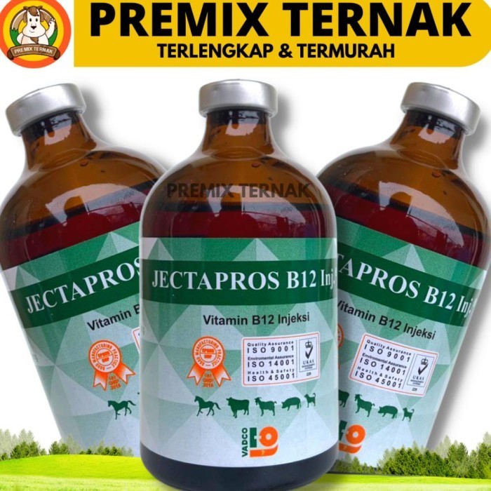 JECTAPROS B12 100 ML VADCO - Vitamin B12 Hewan Sapi Kambing Domba Babi