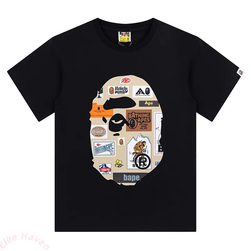 T-shirt Oversize A bathing ape Bape Original 100% AAPE Short sleeve shirt men Round neck man Baju pu