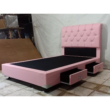 Dipan Divan Ranjang Laci + Sandaran Kasur Tempat Tidur SpringBed Busa Modern Minimalis Mewah