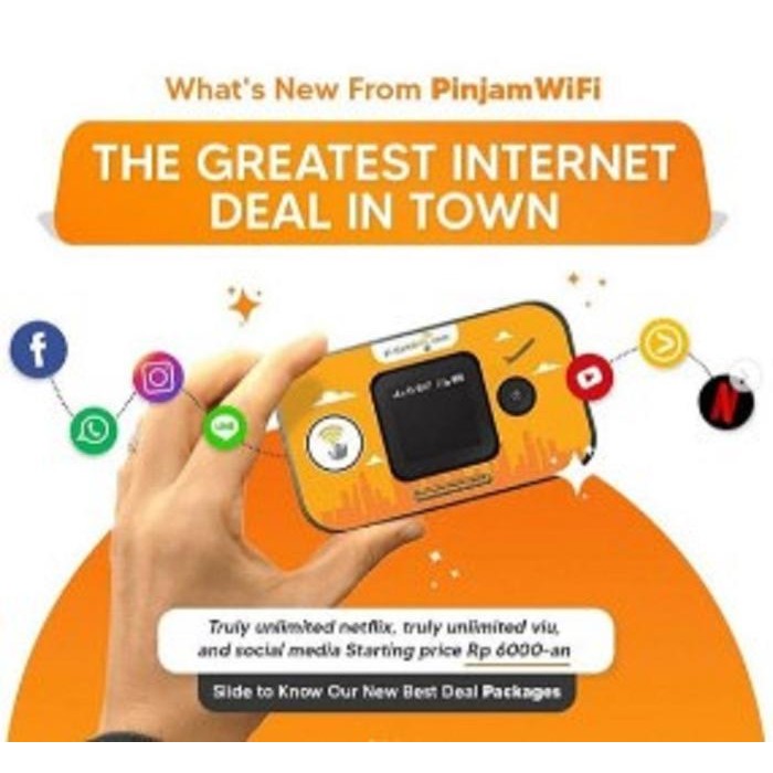 Pinjam Wifi Sewa Modem Portable Indonesia UNLIMITED FUP 150 gb/30 days