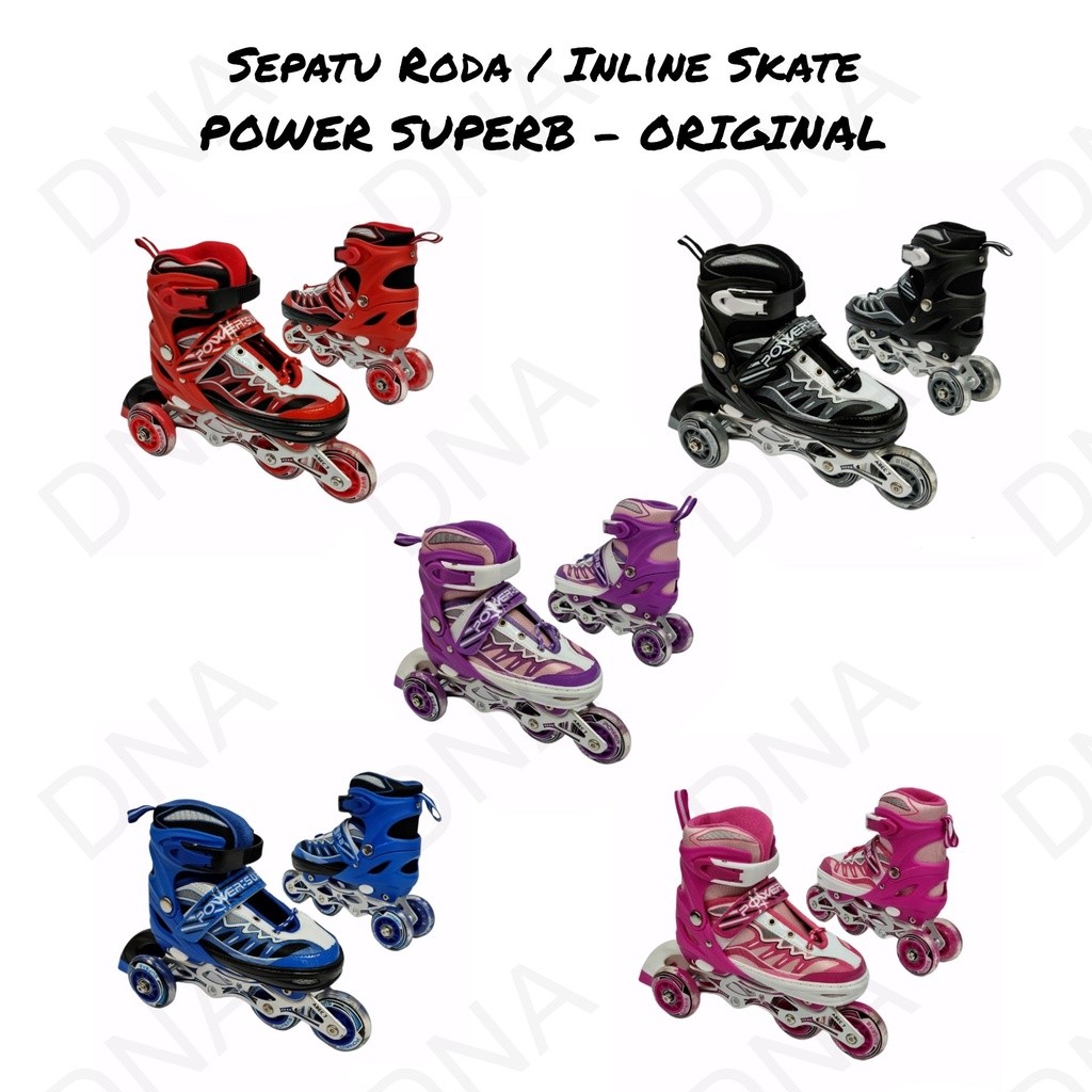 SHAFFSHOP Sepatu Roda Power Superb / Inline Skate Power Superb (+ Baut Bajaj)  - ORIGINAL