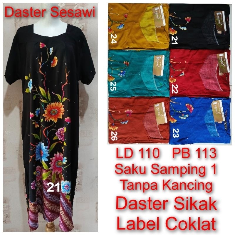 Daster Sikak LD 110cm Batik Sesawi Label Coklat