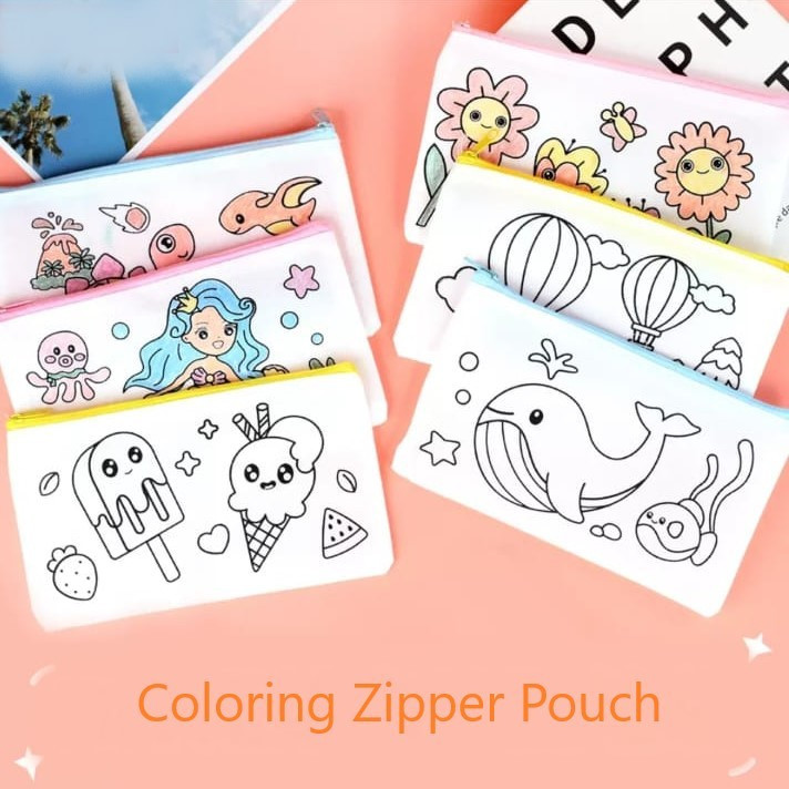 

[BS] Coloring Zipper Pouch / Pencil Case / Tempat Pensil