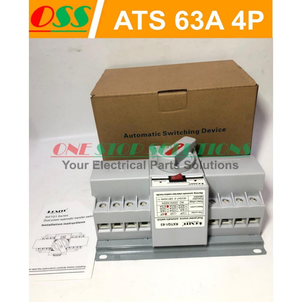 ATS Automatic Transfer Switch Untuk Pindah Otomatis Genset Dan PLN ATS GENSET 63A 4P 4 POLE