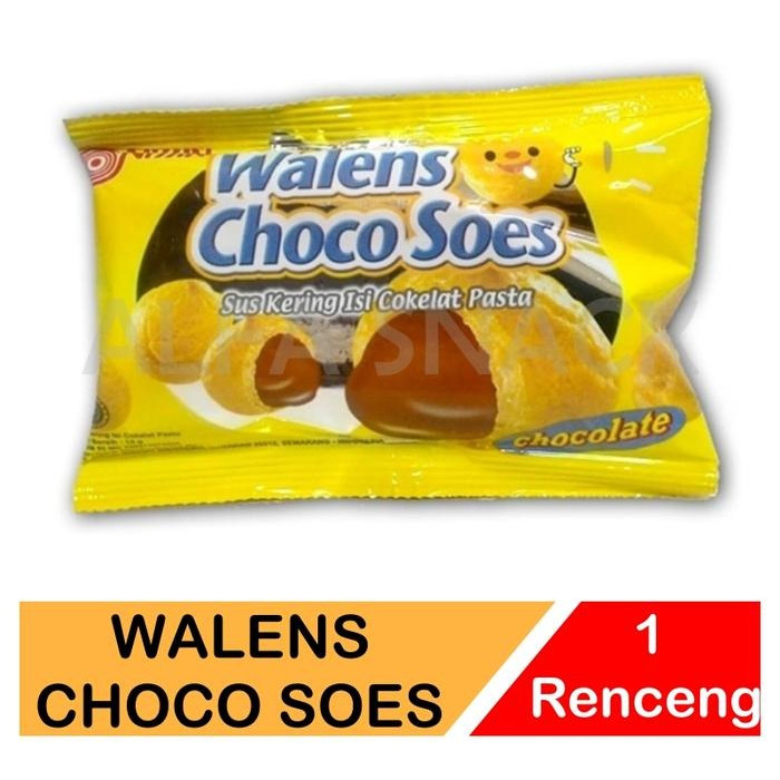 Walens Choco Soes Coklat Kemasan 1 Renceng isi 10 pcs