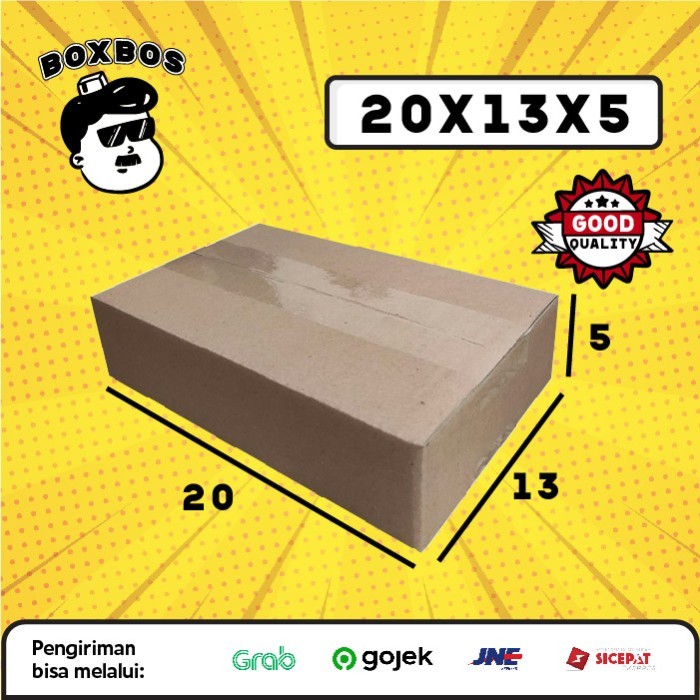 

KARDUS BOX uk 20x13x5 CM Kotak Packaging Corrugated SHEET POLOS