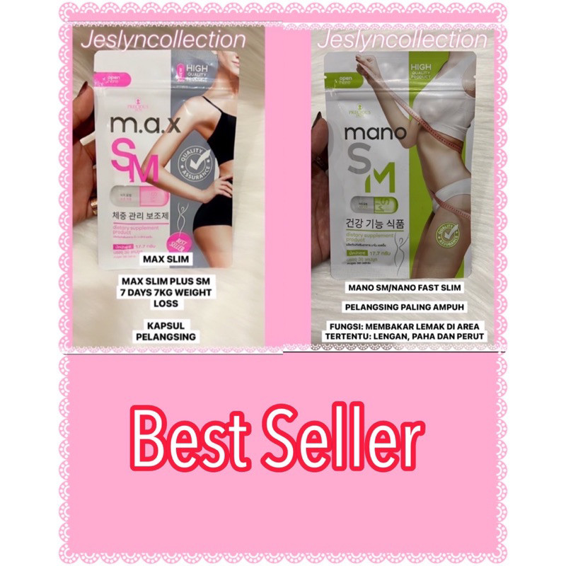 MAX SLIM 7 DAYS 7 KG TURUN BERAT BADAN / VITAMIN KAPSUL DIET / PELANGSING / DIET SEHAT