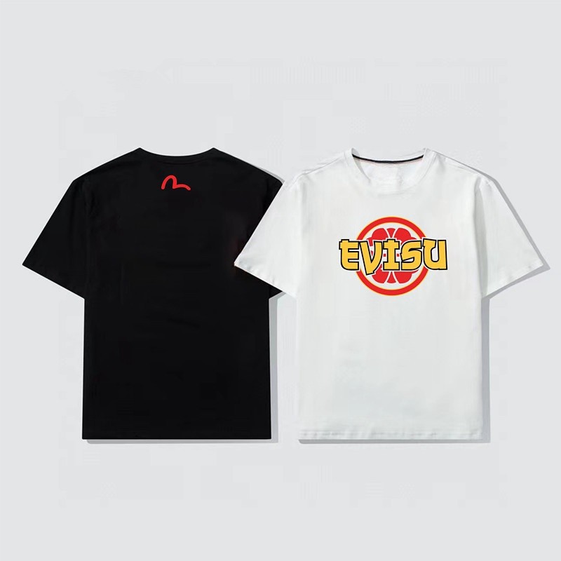 Kaos Distro EVISU  Pria Wanita d Baju Boxy Fit T Shirt - Official Merchandise