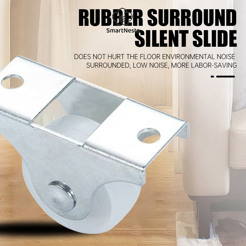 Roda Kastor Plate Pvc Nylon / Roda Troly Etalase 1 Inch Hidup / Mati SM