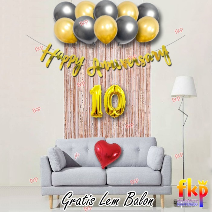 Paket Dekorasi Anniversary Latin Simpel/ Dekor Balon Hari Jadi Wedding - Rosegold