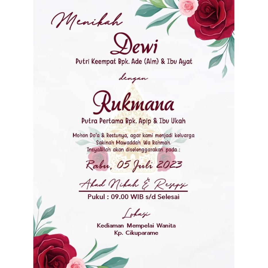50psc Cetak undangan kopi mini tasyakuran / pernikahan / aqiqah kelahi