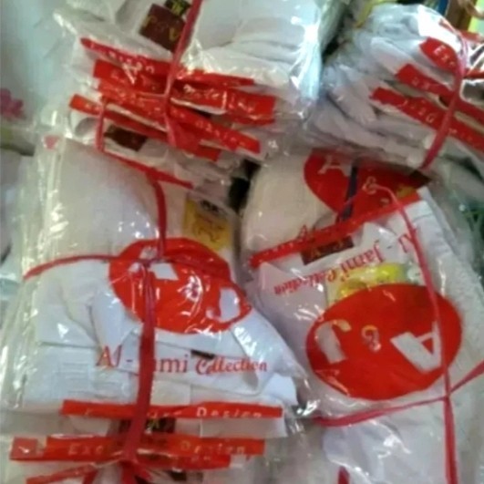 setelan baju Koko anak putih polos A&j - S