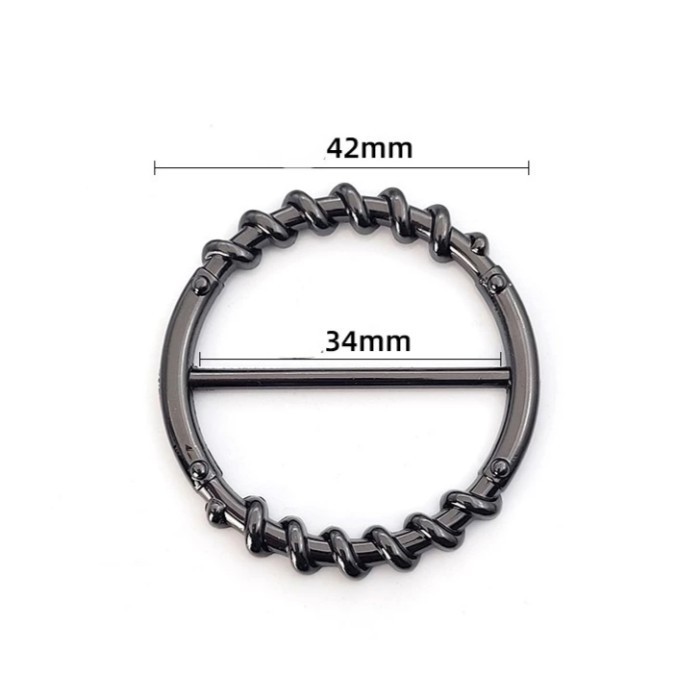 bros gesper jilbab bross cincin brooch hijab ring - Hitam